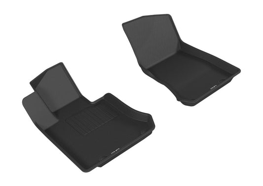 Black rubber floor mat for Mercedes-Benz GLC-Class X205, 2016-2020, by 3D MAXpider, designed for the first row interior.