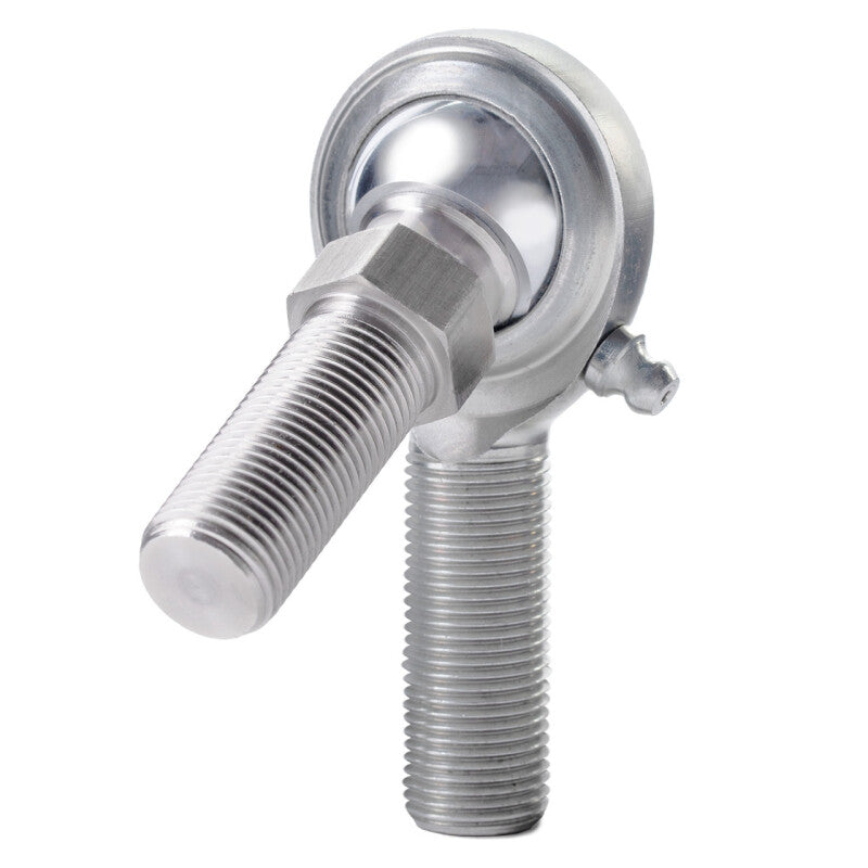 QA1 C Series 2-Pc Rod End tie rod, male left hand, .375-inch bore, 3/8-24 thread, carbon steel with stud and Zerk fitting