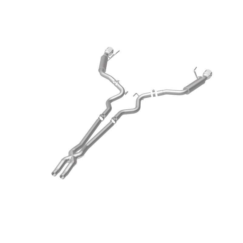 MagnaFlow 2.5-inch SS cat back exhaust with dual split polished 4.5-inch tips on a 2015 Ford Mustang V6 3.7L.