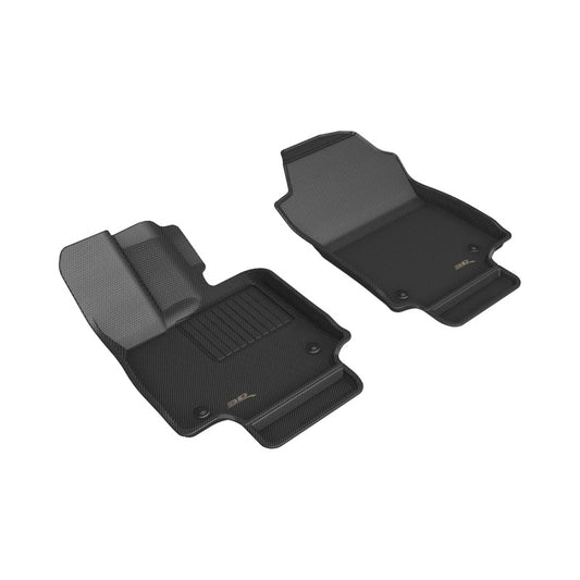 Black 3D MAXpider Kagu 1st row rubber floor mats for Lexus NX 2022-2024, designed to fit and protect the vehicle interior.