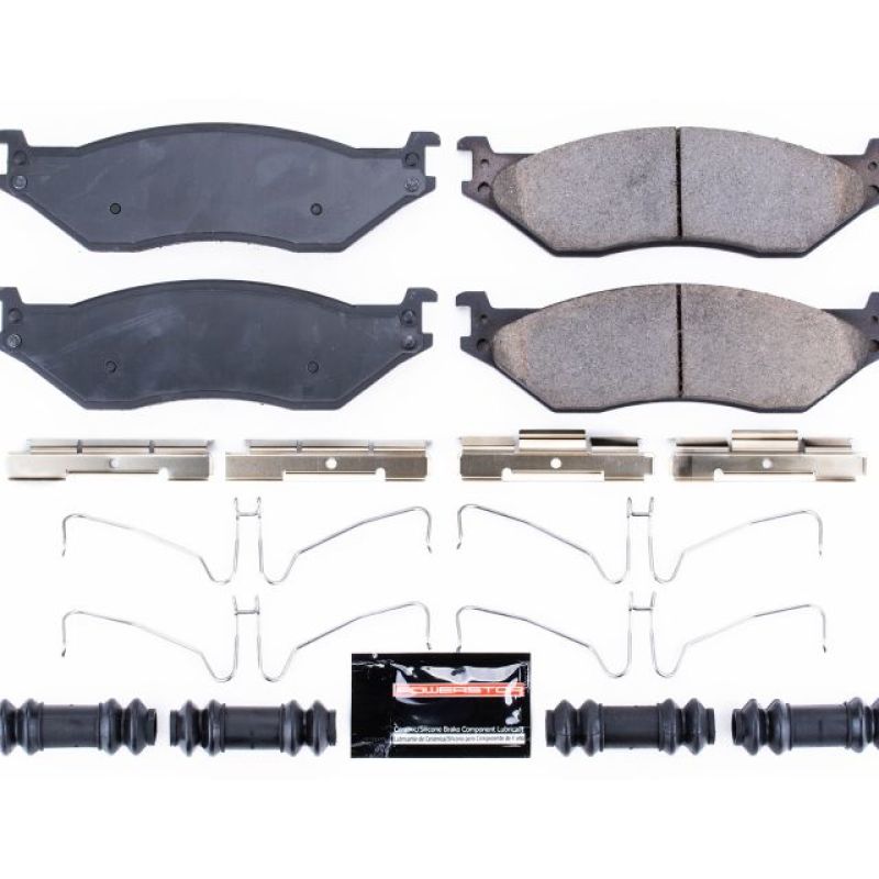 PowerStop Z23 Evolution Sport brake pads for Ford F53, front or rear, with hardware, designed for high-performance braking.