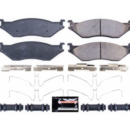 PowerStop Z23 Evolution Sport brake pads for Ford F53, front or rear, with hardware, designed for high-performance braking.
