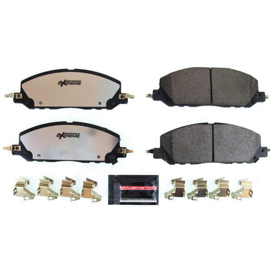 PowerStop Z36 truck and tow brake pads for 2020-2021 Ford Explorer, front performance brake pads with hardware.