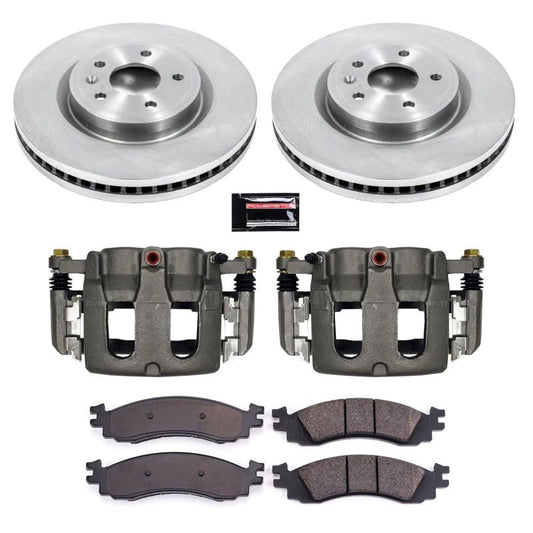 PowerStop OE front brake calipers and autospecialty kit for 2011-2012 Ford Taurus, shown with calipers and mounting hardware
