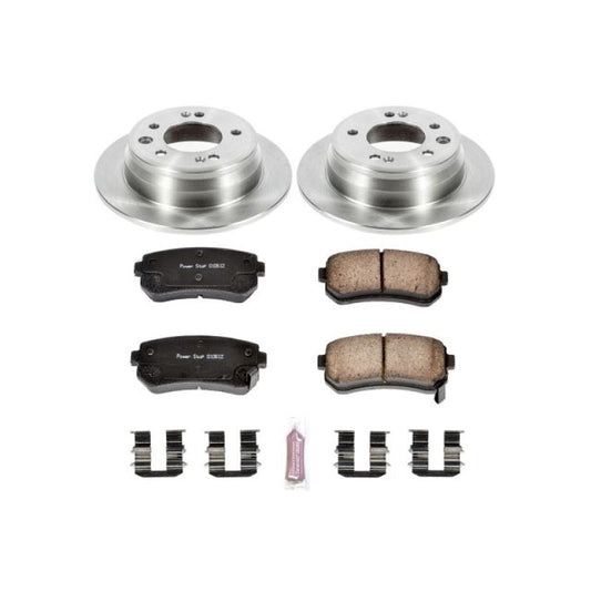 PowerStop OE rear brake kit for Hyundai Elantra 2009-2012, including brake pads and rotors for reliable stopping power