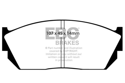 EBC Ultimax2 front brake pads for Honda Civic Hatchback 1.3 1982-1984, OE type, showing brake pad set with friction material
