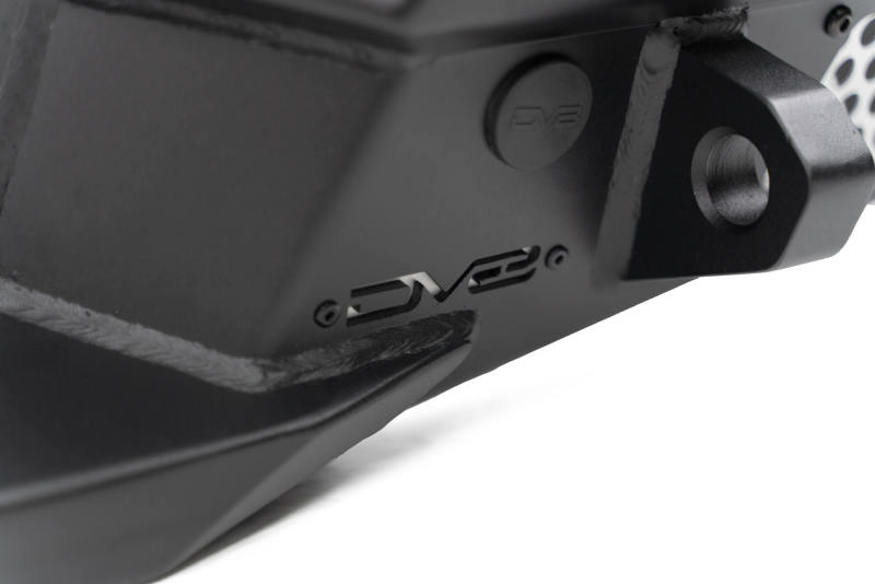 Steel rear bumper for 2018 Jeep Wrangler JL by DV8 Offroad with optional tire carrier, rugged off-road vehicle protection.