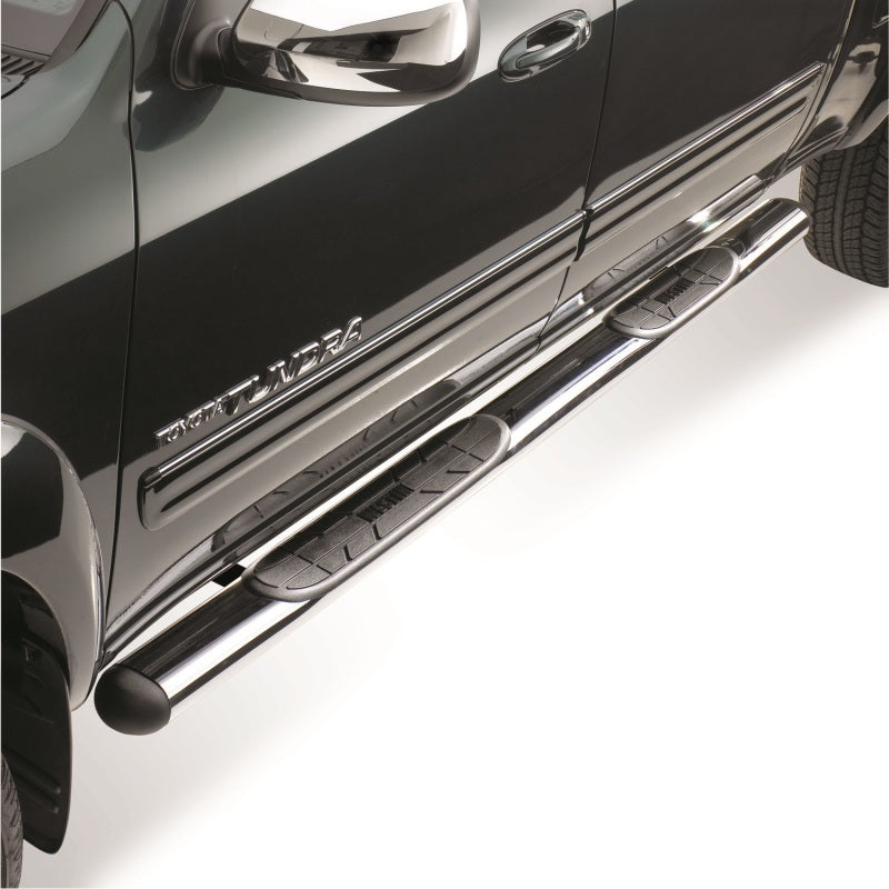 Westin black nerf step bar mount kit for 1999-2006 Toyota Tundra extended cab, includes hardware for installation.