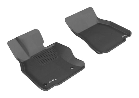 Black 3D MAXpider rubber floor mat for first row of Lexus LS600HL 2008-2011, featuring durable, custom-fit design.