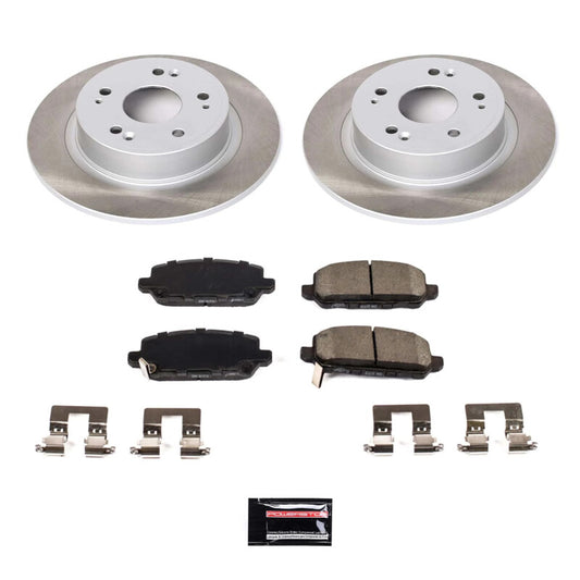 PowerStop rear semi-coated brake rotor kit for Honda HR-V 2016-2022, performance brake kit with blank rotors.