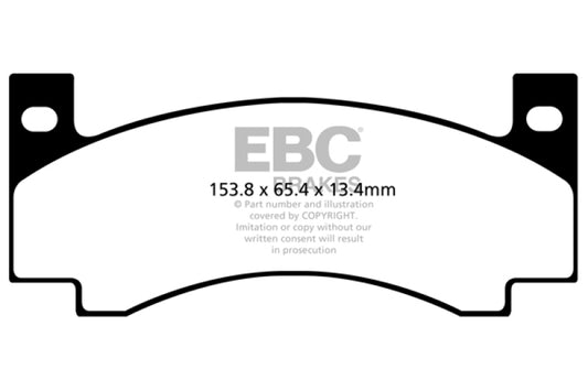 EBC Greenstuff front brake pads for 1971-1972 AMC Ambassador 4.2, performance brake pads with green friction material.