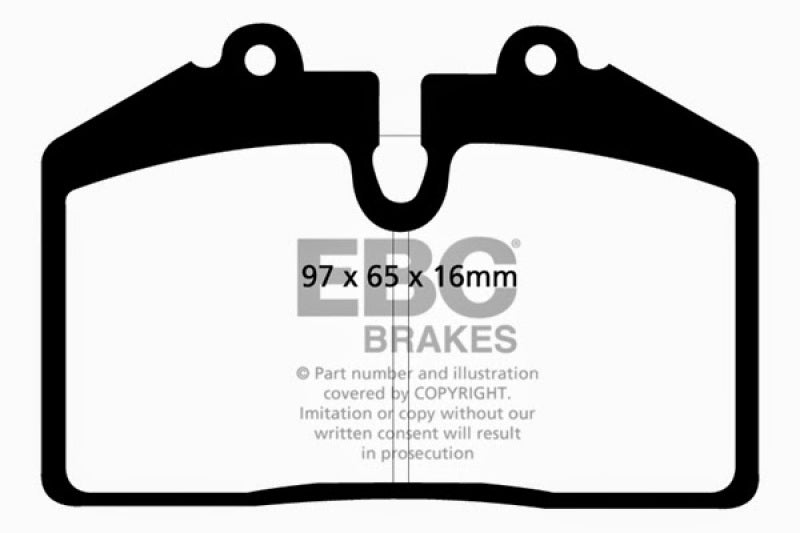EBC Redstuff front brake pads for Porsche 911 (964) 3.6 Carrera RS America, high-performance brake pads for improved stopping power.