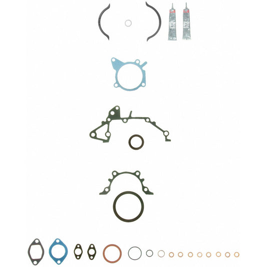 Fel-Pro Mazda Miata CS 9696-1 engine conversion gasket set, showing various gaskets and seals for engine repair.