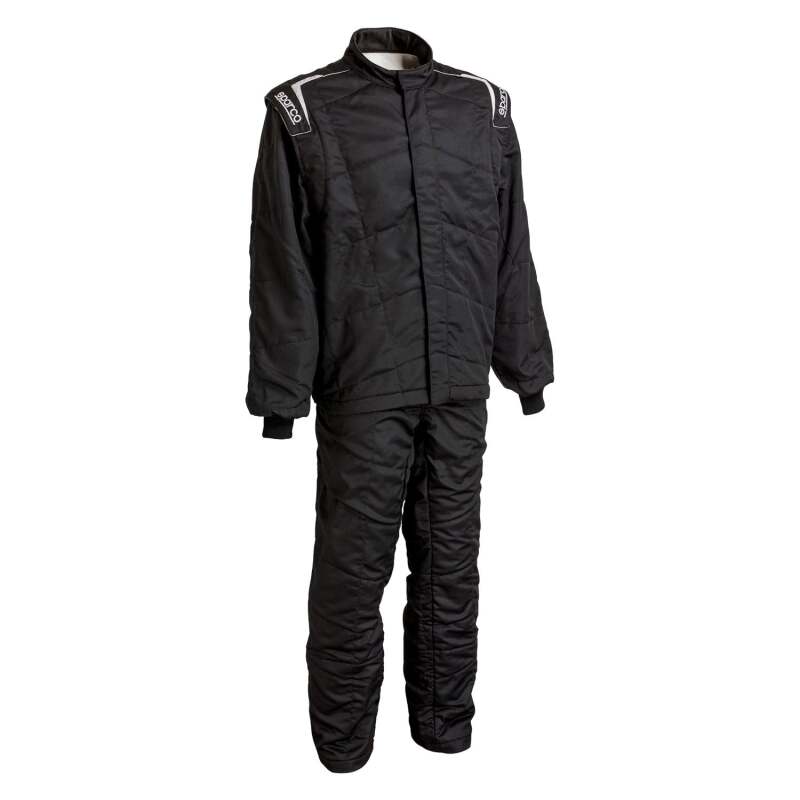 Sparco Sport Light Pro jacket in black and blue, lightweight textile racing jacket with branding and sporty design.