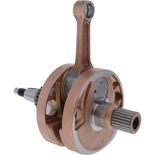 Hot Rods 10-17 CRF 250 R Stroker Crankshaft for motorcycle engine, showing detailed metal components and machining.