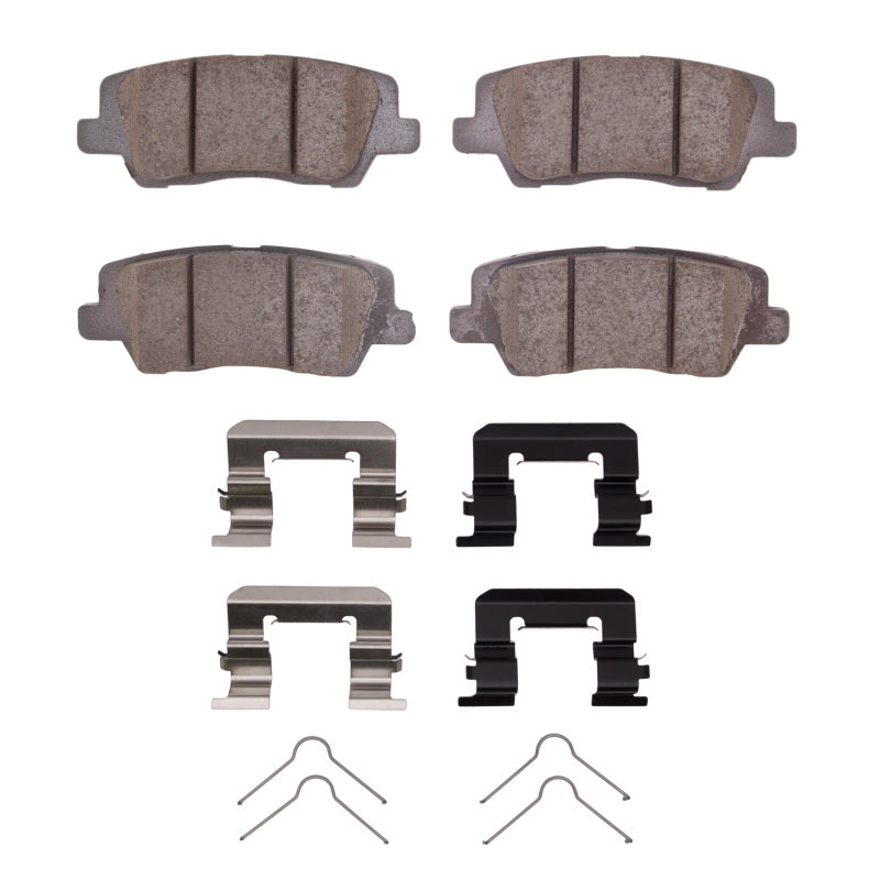 R1 Concepts ceramic brake pads and hardware kit for 2013-2019 Cadillac CTS rear, OE style brake components with hardware