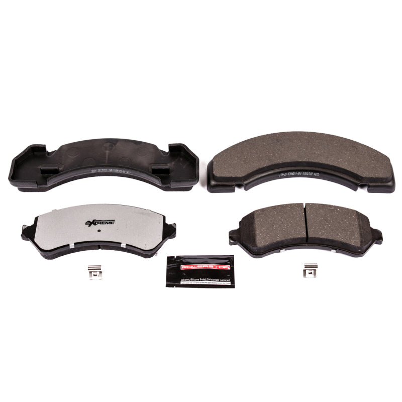 PowerStop Z36 brake pads for Chevrolet C3500HD truck, front or rear, with hardware, designed for towing and performance braking.