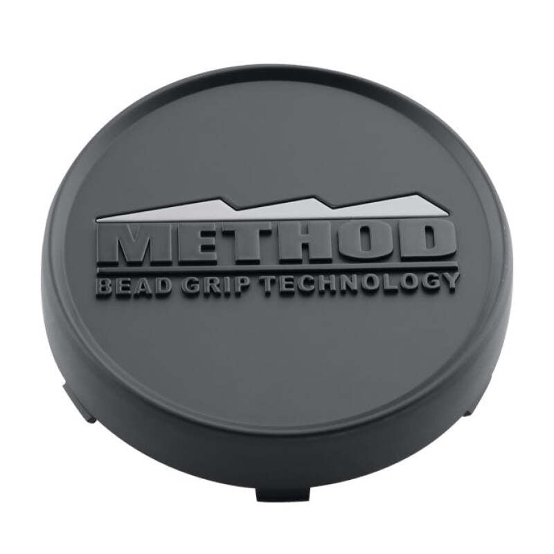 Black Method Cap T080 110mm snap-in wheel center cap for Method Wheels, featuring a sleek and durable design.