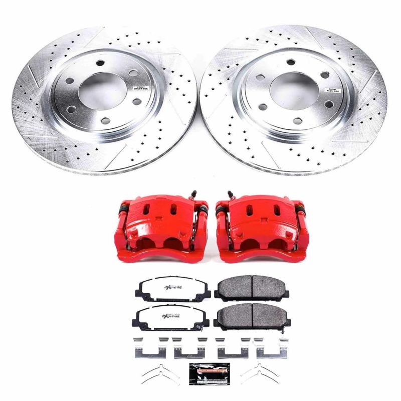 PowerStop 17-22 Nissan Titan front Z36 truck and tow brake kit with calipers, designed for enhanced performance and stopping power.