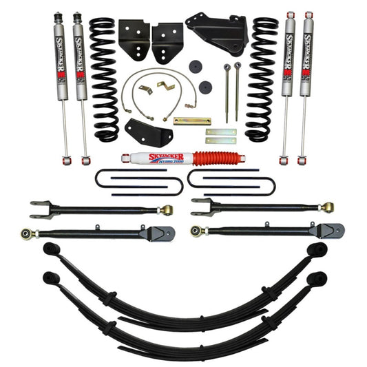 Skyjacker 8.5-inch lift kit for Ford F-350 Super Duty 4WD, featuring durable suspension components and off-road ready design.