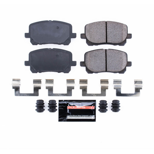 PowerStop Z23 Evolution Sport brake pads with hardware for front of 2003-2008 Pontiac Vibe, performance brake components.