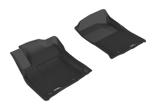 Black 3D MAXpider rubber floor mat for the first row of a 2014-2020 Lexus GX, featuring textured surface and custom fit.