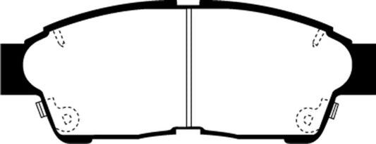 EBC Ultimax2 front brake pads for 1993-1997 Geo Prizm 1.6 OE brake pads with visible friction material and metal backing plates.