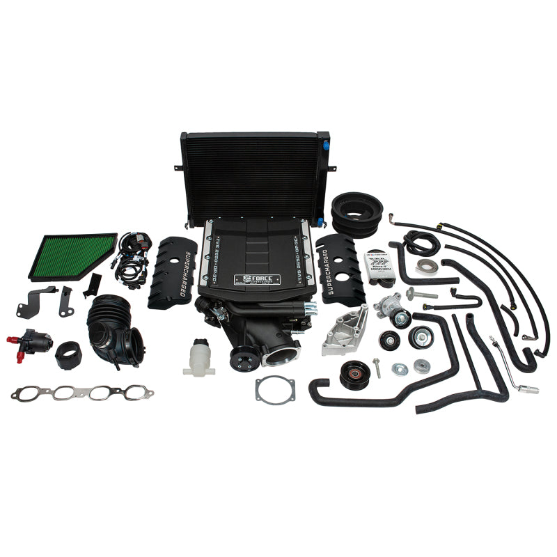 Edelbrock Supercharger Stage 1 Street Kit for 2016-2018 Chevrolet Camaro 6.2L LT1 manual engine, shown with supercharger components.