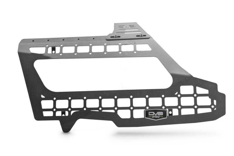 DV8 Offroad Ford F150/F250/F350 center console molle panels and device mount installed on vehicle interior trim.