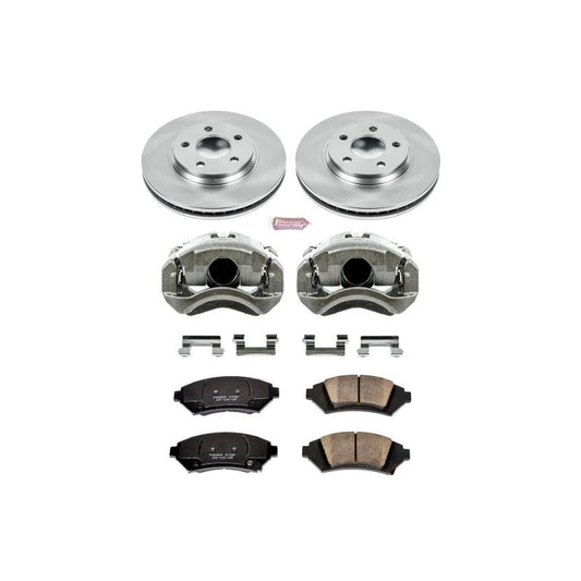 PowerStop OE brake kit with front calipers for 2005 Buick LeSabre, including brake rotors and hardware.