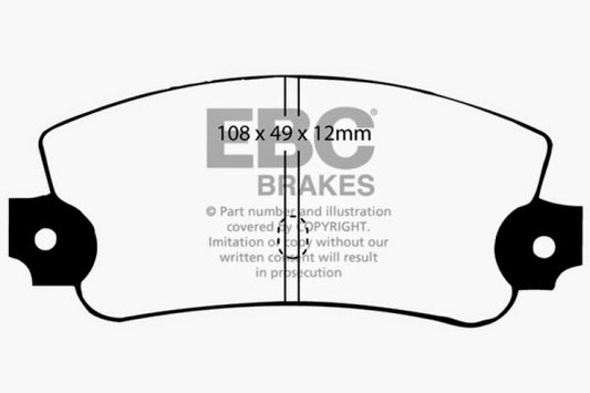 EBC Greenstuff rear brake pads for Lancia Beta 1.8L, performance brake pads shown in the image