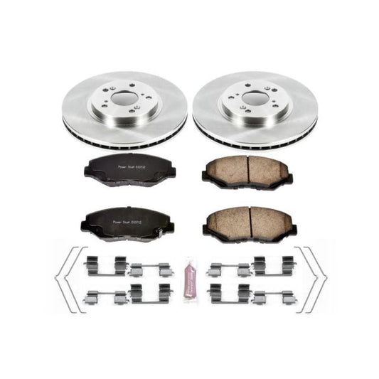 PowerStop OE front brake kit for 2003-2008 Honda Pilot with brake rotors and pads, designed for reliable stopping power.