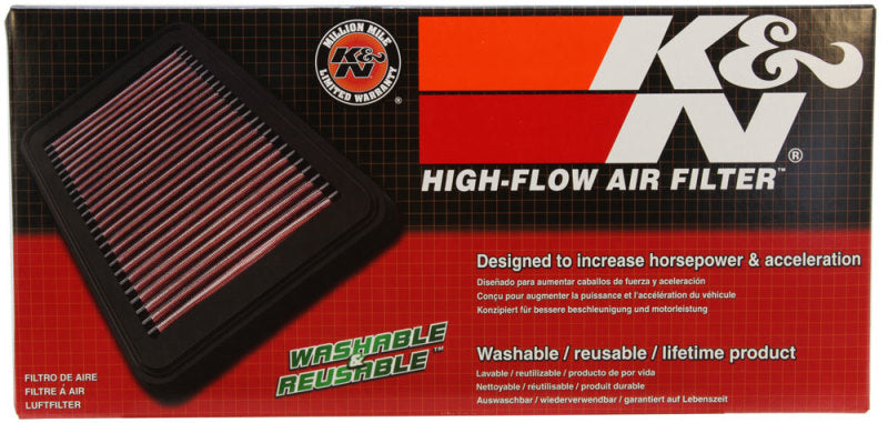 K&N Engineering 2019 Mercedes Benz E350 L4-2.0L F/I engine drop-in air filter showing the black rectangular filter element.