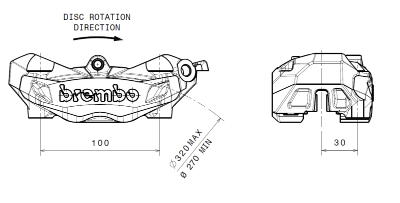 Brembo 2015 Ducati 899 Panigale/16-19 959 Panigale M4.32 Brake Caliper - Front Right