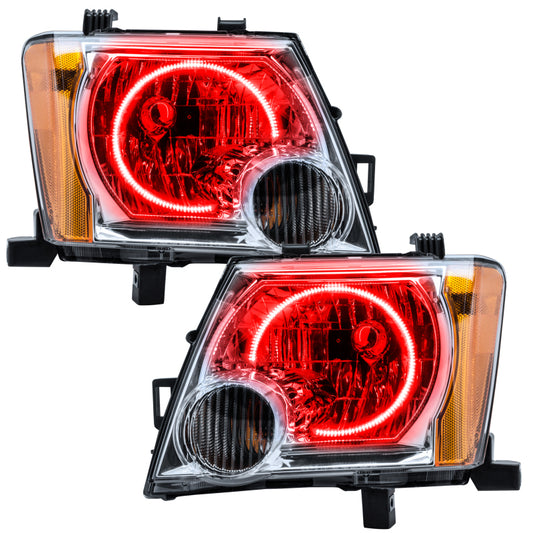 Oracle Lighting red LED halo headlights for 2005-2014 Nissan Xterra, pre-assembled with bright, stylish illumination.