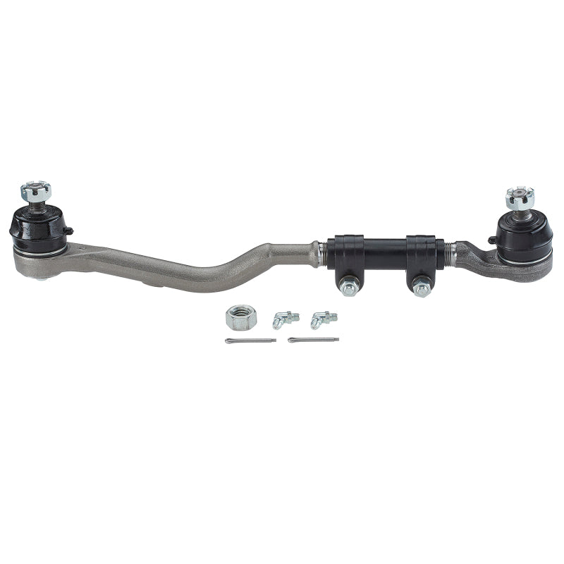 Moog Nissan Frontier tie rod assembly for 1998-2004 models, featuring durable metal construction and precise steering connection.
