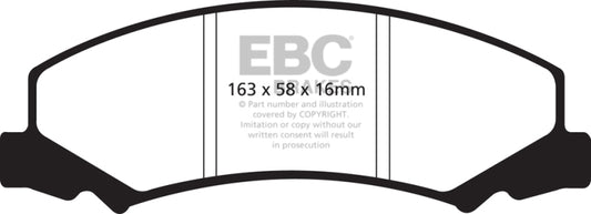 EBC Redstuff performance front brake pads for Buick Allure 2008-2009, 5.3L engine, high-performance brake pad set