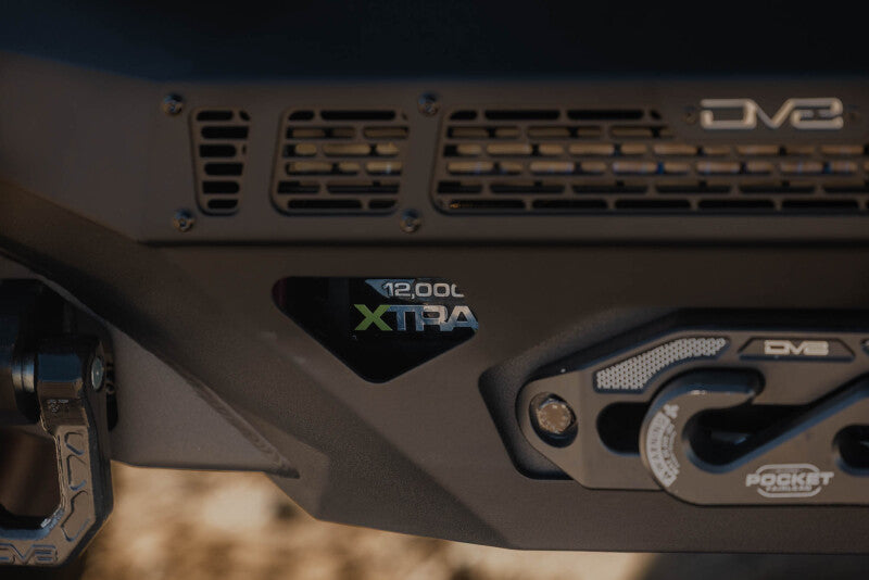 Steel front bumper for Ford Super Duty F-250/F-350 from DV8 Offroad's Spec Series, designed for durability and off-road performance.