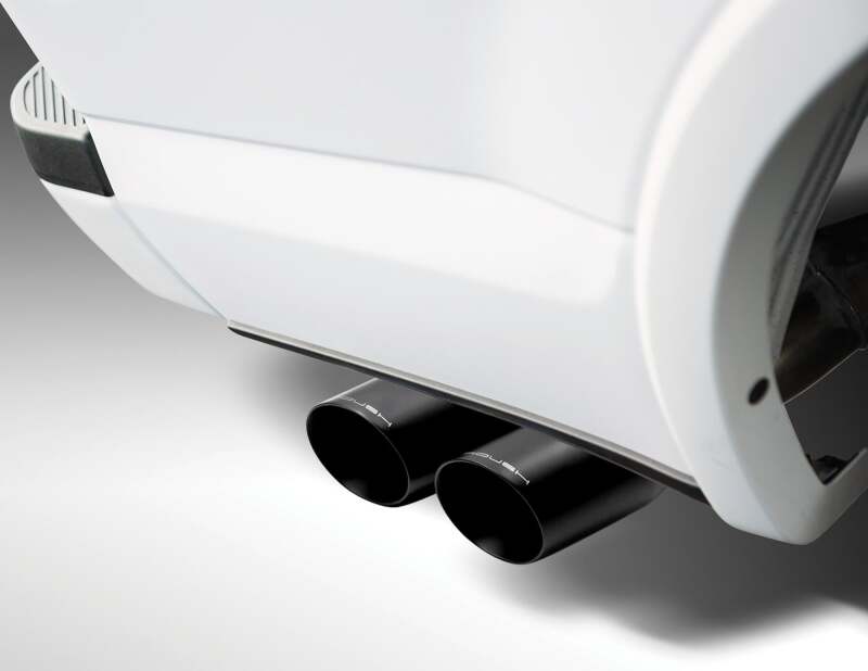 Roush black exhaust Y tip kit for 2021-2024 Ford F-150 5.0L, featuring dual 4-inch tips for a bold truck look