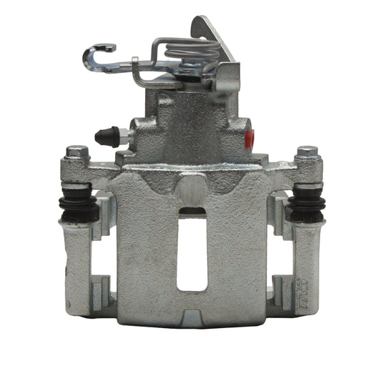 Silver zinc coated DFC Ford Mustang rear OE brake caliper with DFC branding and detailed design.