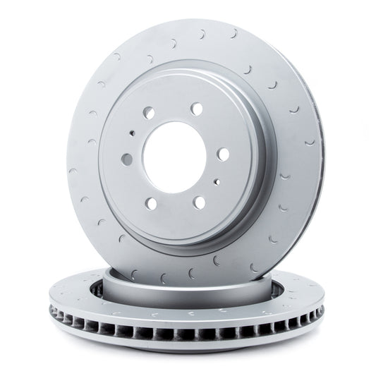 Alcon 2010+ Ford F-150 rear slotted brake rotor kit with 360x32mm rotors, designed for enhanced braking performance