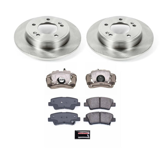 PowerStop rear brake kit with calipers for 2014-2016 Kia Soul, OE-style brake components and hardware.