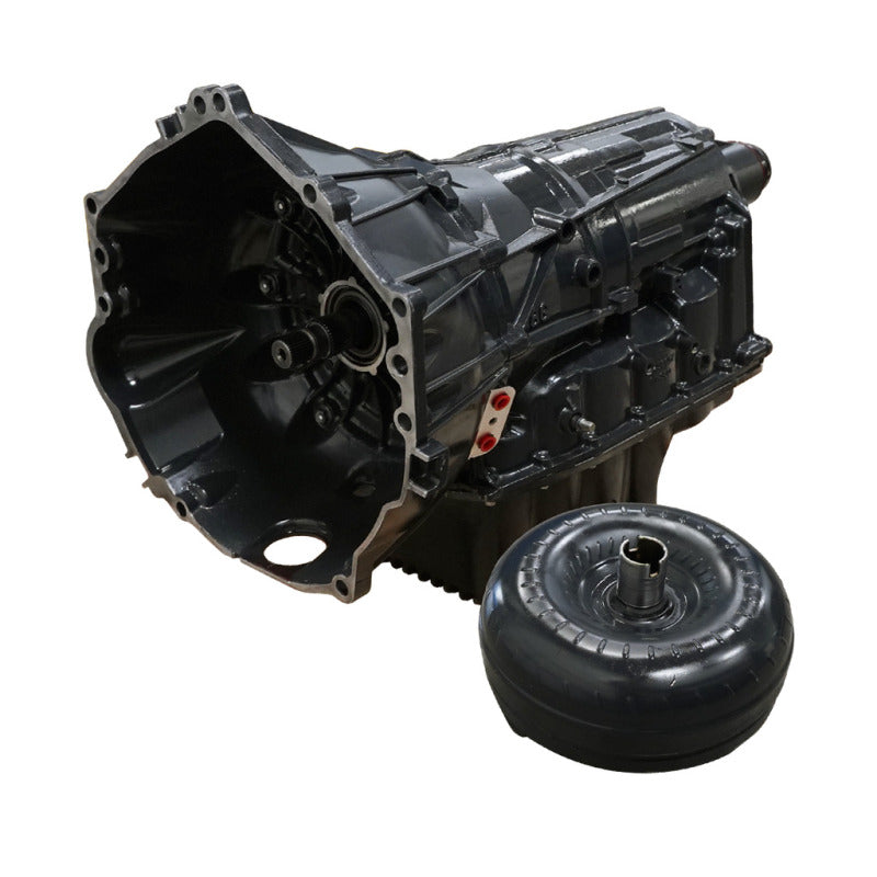 BD Diesel Chevy/GMC 1500 Roadmaster 6L80 transmission and converter package for 14-21 2WD trucks, shown installed.