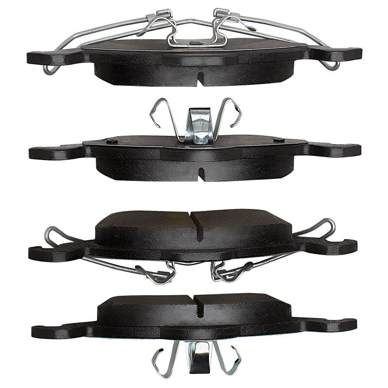 R1 Concepts Ford Focus front ceramic brake pads, OE type, showing the black brake pad with metal backing for vehicle braking system.