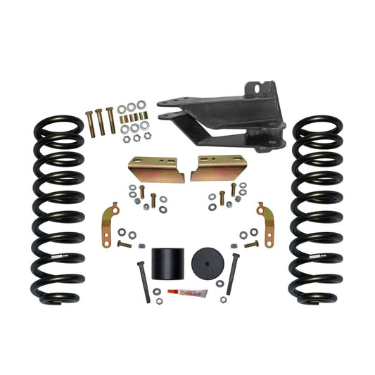 Skyjacker COM BX2.5 inch gas lift kit installed on a Ford F250/F350 17 model, showing the lifted suspension and components.