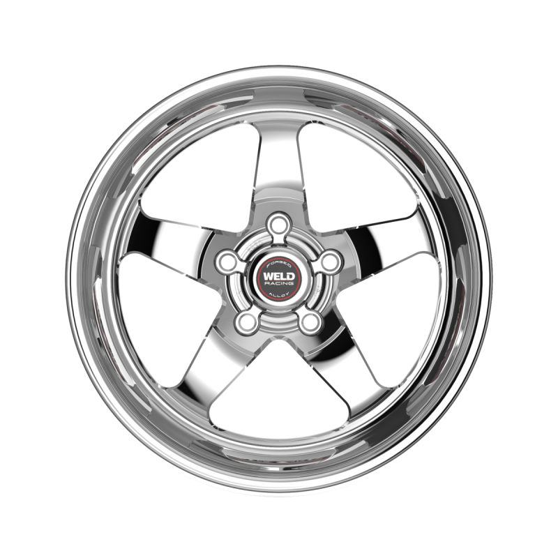 Weld S71 forged wheel with 17x5 inch size, polished center and shell, 5x112 bolt pattern, 2.2 BS, 3.18 HB, non-BL finish