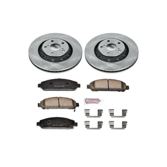 PowerStop OE front brake kit for 2009-2016 Toyota Venza, including brake rotors and pads for optimal stopping power