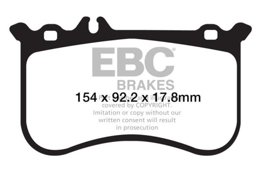EBC performance red brake pads for Mercedes-Benz CL550 5.5 AMG Sport, front brake pads with high-performance design