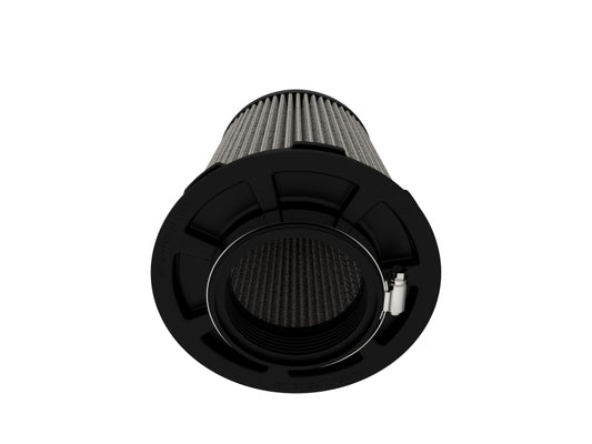 aFe Momentum Intake Replacement Air Filter with Pro DRY S media, direct fit, inverting design, black and metal construction.