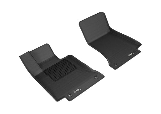 Black 3D MAXpider rubber floor mat for 2015-2020 Mercedes Benz C-Class W205/C205 sedan and coupe, first row.